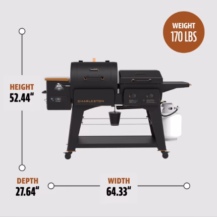 Pit Boss Charleston Combo Grill – 1020 Sq. In. Pellet Grill and Gas Griddle, Onyx Series
